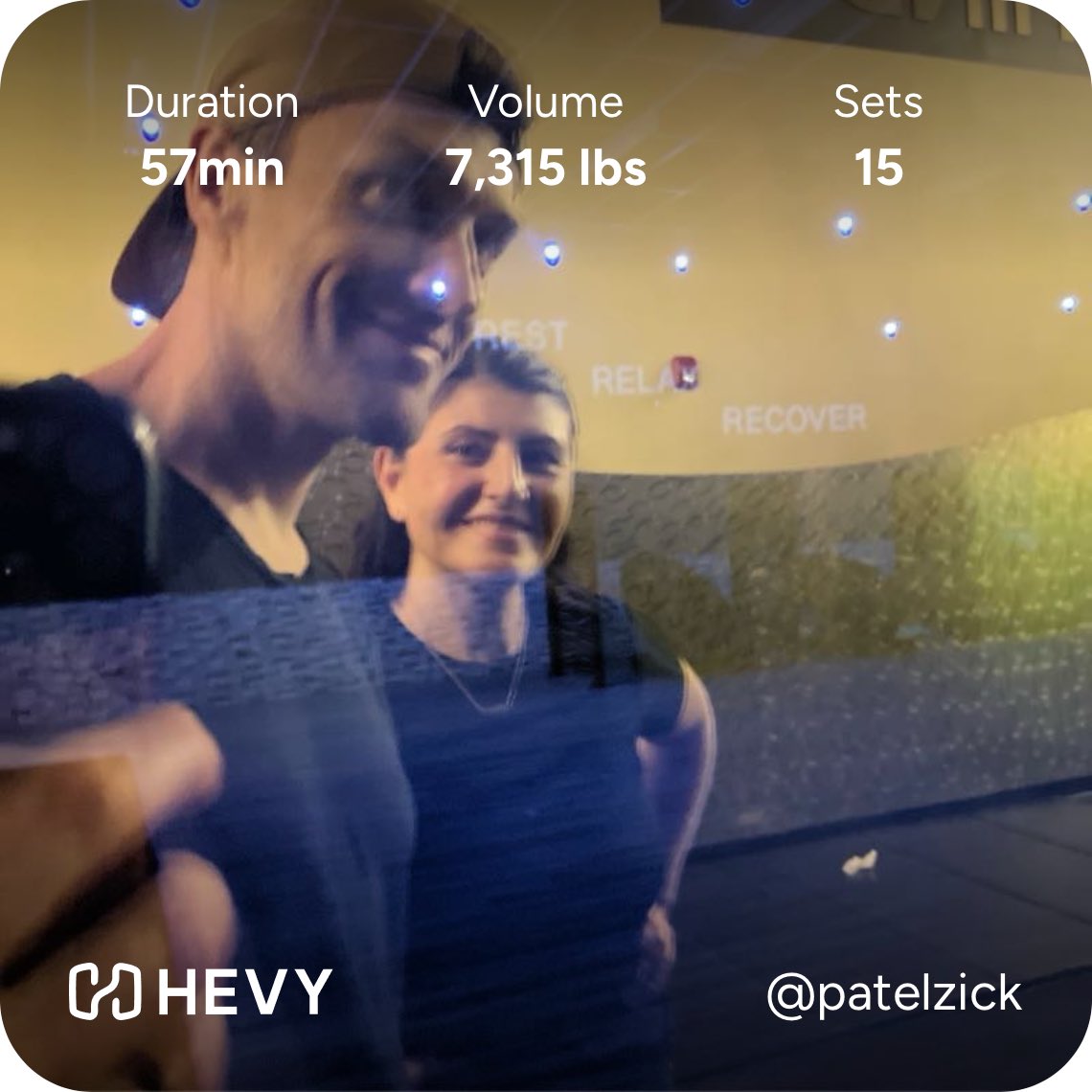 AaronPatelzick's tweet photo. Back to it after @jaylene’s calf tear. Modified workout. Lifted 7,315 lbs on @hevyapp

 https://t.co/c0NvRNu6Zd https://t.co/JAWdT9csSt