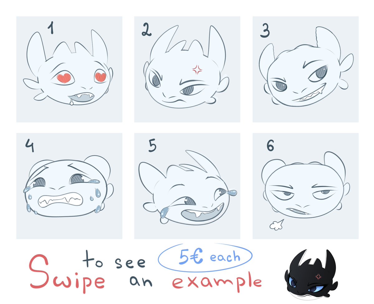 ll_Neakoll's tweet photo. Emoji YCH

5€

1 - open
2 - open
3 - open
4 - open
5 - open
6 - open

♡ Payment via Lava Top (it accepts PayPal, bank card, Apple Pay, etc )

♡ Any furies

♡ Deadline: 2 weeks

♡ No holds

#httyd #nightfury #howtotrainyourdragon #httydoc #dragonart #ych https://t.co/D9vLr4RC8H
