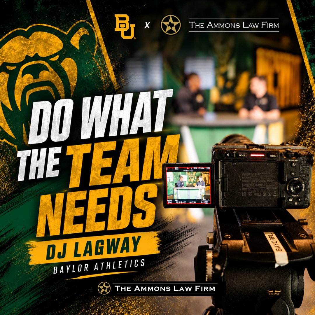 AmmonsLaw's tweet photo. There are no shortcuts to success.

@BaylorAthletics QB DJ Lagway: The fun is getting better every day. 

Watch the full video 👇
https://t.co/fTuv1J0Cx4

Learn more about our partnership:
https://t.co/3TAgpaP8SW

#SicEm #Baylor #AmmonsLaw https://t.co/yaCs883lQA