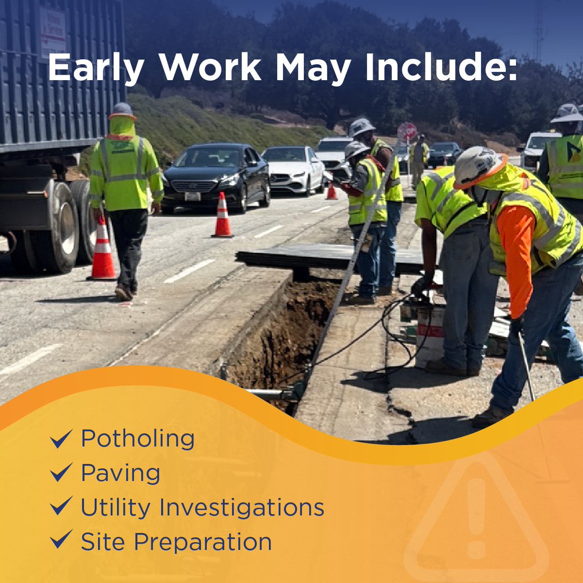 ourpureh2o's tweet photo. Construction is underway for the Pure Water Project Las Virgenes–Triunfo. Early construction activities may include potholing, pipeline excavation and installation, surveying, site preparation, and traffic control.

Swipe to see what you may notice near project work areas. https://t.co/DZYL5cnavG