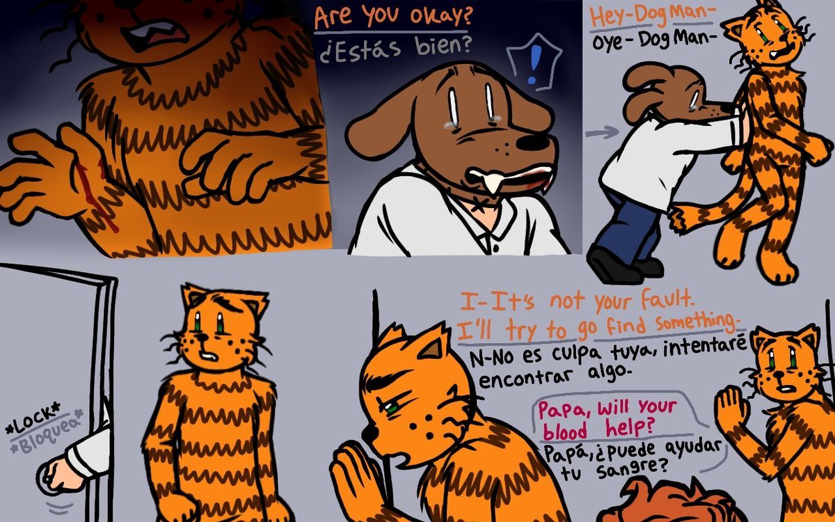 Papurtles's tweet photo. 1/3   [ more below ]

⚠️ BLOOD / SANGRE ⚠️

🩸🩸 A night to remember 🩸🩸

This took longer than I thought it would 😭 I had fun though hehe this au makes me happy 

SPOOKY MONTH IS HEREE HOORAY 🎉 🎉 

#Dogmanfanart #deteyfanart #peteythecat https://t.co/Dpl2gFRHz2