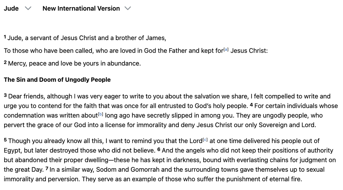 SongbirdPsalm's tweet photo. @AlexToughTakes Do you have the Holy Spirit though?  Your interpretations are incorrect.  Sodom is not violence.  Jude is clear.  As you lead others astray, you'll be held accountable.  No one keeps practicing sin after salvation.  No one redefines sin as acceptable without consequences.  😢 https://t.co/mZvTOha6A7