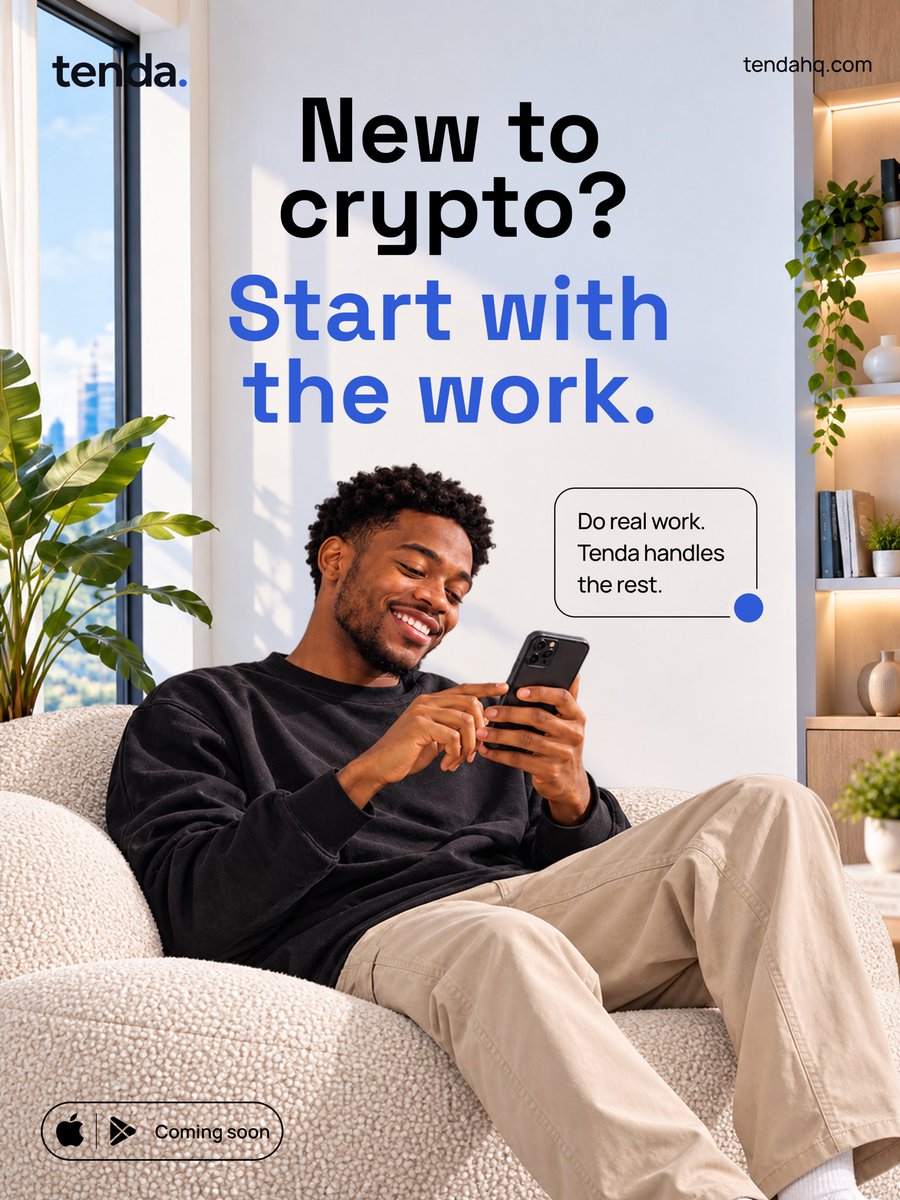 Tendahq's tweet photo. You don’t need to understand everything about crypto to start doing real work.

Find a gig. Get the work done. Submit your proof. Get paid.

Start with the work. Tenda handles the rest.

#Tenda #gig #onchain #crypto #explore https://t.co/a9yhABCavP