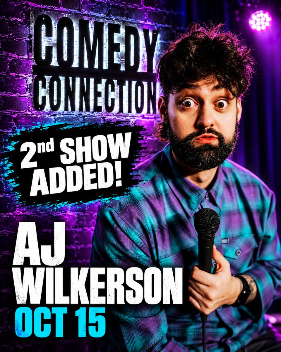 cmdyconnection's tweet photo. APPARENTLY ONE SHOW WASN’T ENOUGH. 

AJ Wilkerson is hitting Rhode Island with another shot. Tickets are live now. You already know what happened to the first batch. 🎟️https://t.co/UFDRug4lkO https://t.co/tv2rEB8Sio