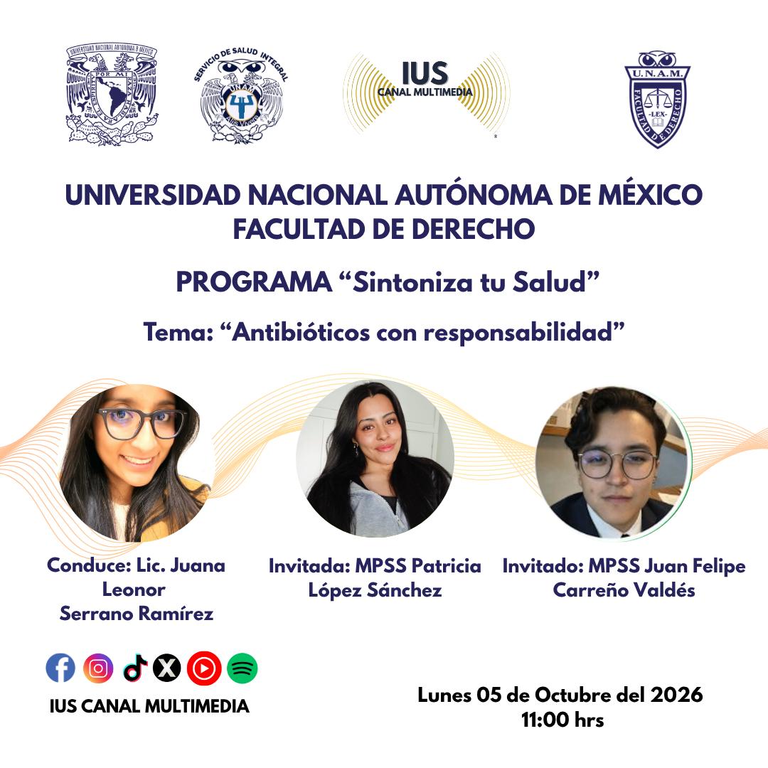 IUSCanalM's tweet photo. ¿Tomar un antibiótico “por si acaso” puede hacer más daño que bien? 👀💊
En #SintonizaTuSalud hablamos sobre su uso responsable y la importancia de prevenir la resistencia antimicrobiana.
📅 Lunes 5 | 11:00 h
🌐 https://t.co/1bKyLf0lpg
#Antibióticos #Salud #IUS https://t.co/zPj2pmh3ic