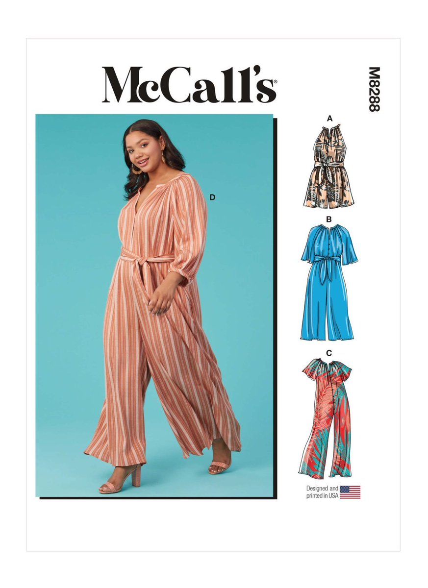 trpatchwork's tweet photo. Stay breezy and chic all season long! ☀️🧵 Brand new, uncut McCall’s 8288 features fabulous wide-leg jumpsuits and a playful romper complete with a waist-defining sash. The ultimate one-piece comfort outfit for your handmade wardrobe.

Shop now: https://t.co/RwmU2tQh3Z  #Sewing https://t.co/Ne8ckZJ5HC