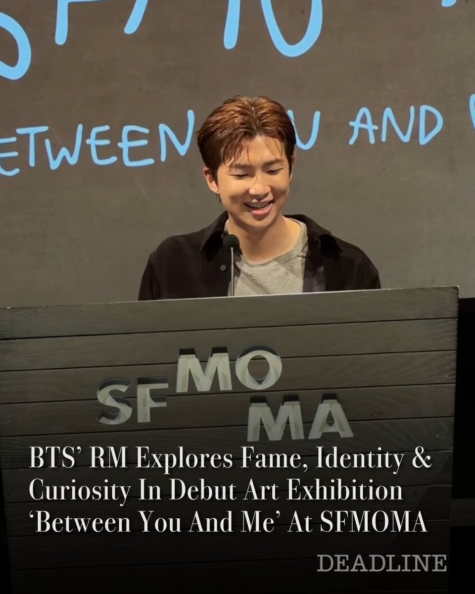 DEADLINE's tweet photo. As the leader of BTS, RM has spent years performing on the world stage and existing in a state of near-constant visibility. 

But what's on display inside @SFMOMA isn’t RM the celebrity. It’s just him: Kim Namjoon, a 32-year-old private citizen from Seoul, South Korea, who happens to have a penchant for finding beauty in everyday life through art.

#RMxSFMOMA: Between You and Me opens on October 3 and runs until February 7, 2027. It’s his first time as a co-curator and the first museum show of 142 pieces from his own collection.

See more details on the exhibit here: https://t.co/45OnfOl58a