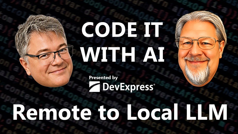 carlfranklin's tweet photo. It's Code it With AI https://t.co/GxBkXREC0j episode 49 with @rockfordlhotka and myself premiering Wednesday, Oct 7 at 2PM ET. Presented by @DevExpress https://t.co/iGAYz4KKce