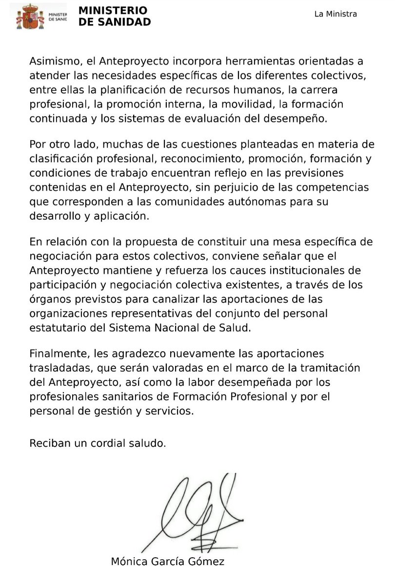 Asamblea7islas's tweet photo. 🥷🫵CARTA DE LA MINISTRA DE SANIDAD A LA ASAMBLEA7ISLAS DEJA MUY CLARO LA DEFENSA DE TODAS LAS CATEGORÍAS DE LOS GRUPOS C,D y E PARA LA RECLASIFICACION 🫵🥷 https://t.co/D2eBnLxkUI