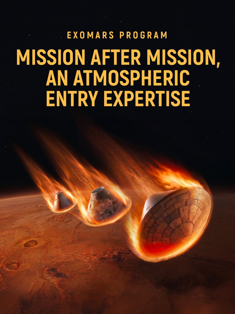 ArianeGroup's tweet photo. ExoMars, born from three missions: Beagle2 (2003), Huygens (2005), Schiaparelli (2016). Each one built ArianeGroup's expertise in atmospheric entry. https://t.co/AZXrMDRMdA