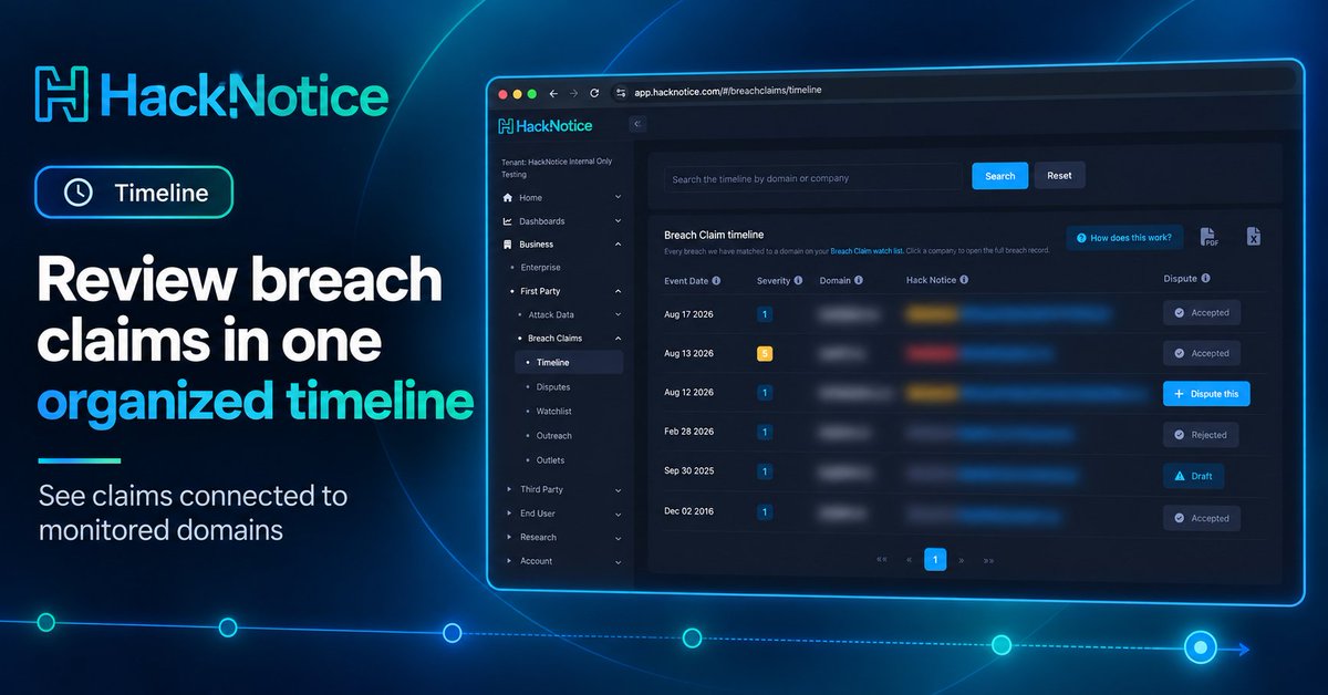 hack_notice's tweet photo. Evidence matters. Breach Claim Response is a non-confidential submission channel unless separate written handling terms apply. Do not submit privileged, regulated, personal, or security-sensitive data by default. Details: https://t.co/skjXRGLuV0 https://t.co/Q4FKWxtIUk