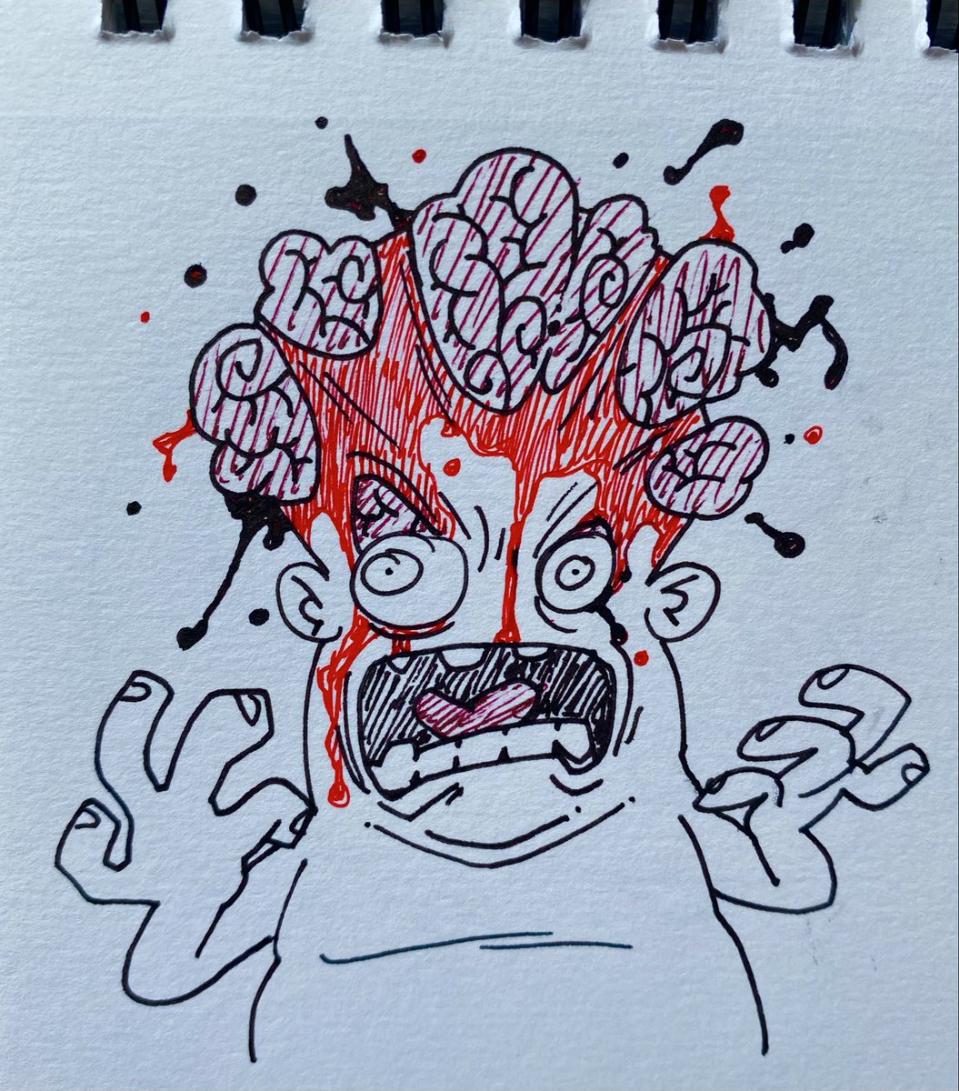 cowdogman789's tweet photo. Headache 🧠 and Teeth 🦷 #goretober https://t.co/8IGxX7gfaL