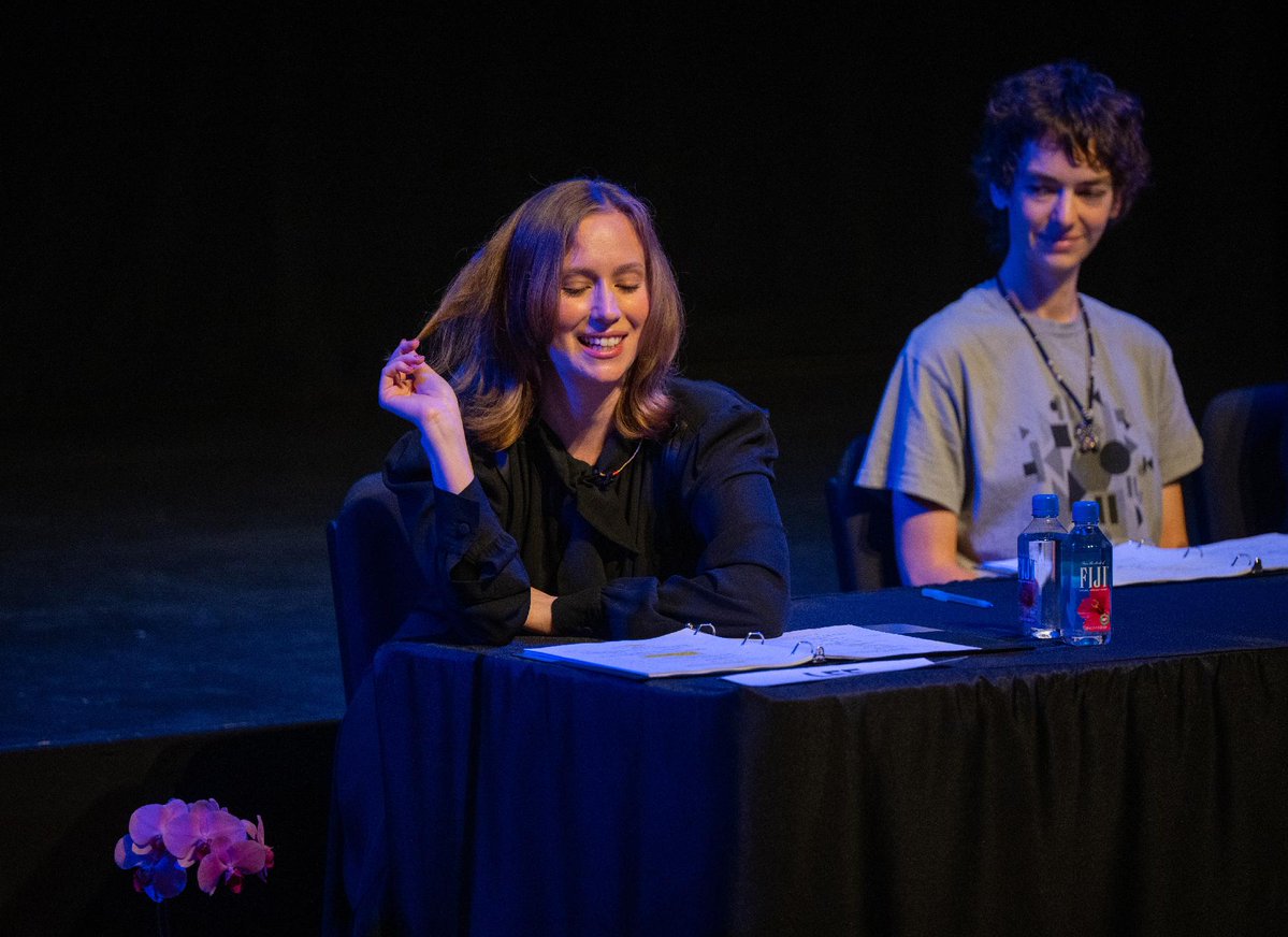 filmindependent's tweet photo. We still have not recovered from Hannah Einbinder and Gillian Anderson in the #FiPresents Live Read of ‘Secretary’.
‘Teenage Sex and Death at Camp Miasma’, their latest film directed by Jane Schoenbrun, is on MUBI starting today! Get 30 days free and join in on MUBI’s Dusk Till Dawn horror marathon here: https://t.co/Z0rs0Jl9Yf
📸: Amanda Edwards/Getty Images