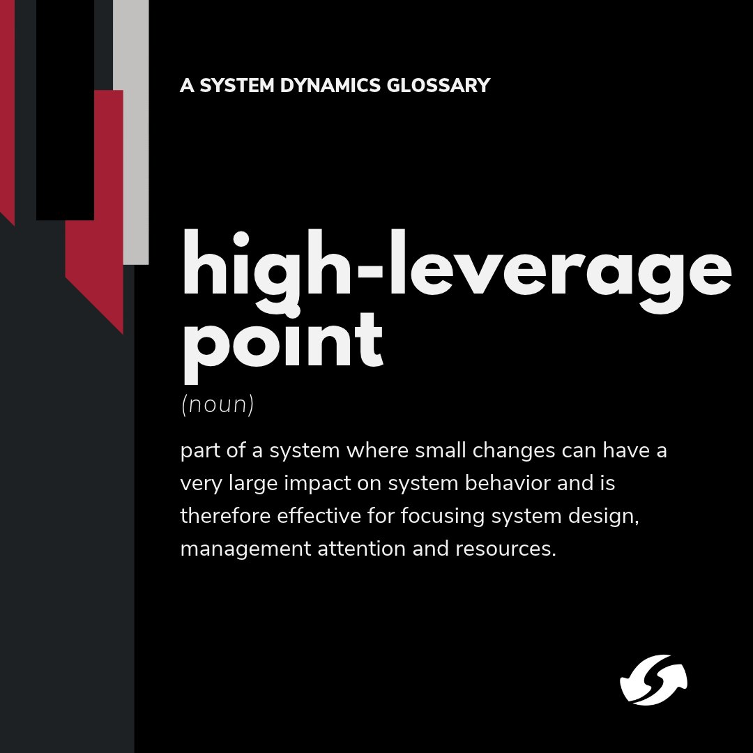 systemdynamics_'s tweet photo. “Counterintuitive—that’s Forrester’s word to describe complex systems. Leverage points frequently are not intuitive.” - Donella Meadows

🔗 Leverage Points: Places to Intervene in a System: https://t.co/Sycdya2mTo
📓 A System Dynamics glossary: https://t.co/RLc6zHq8PS https://t.co/TQ1iV81mGH