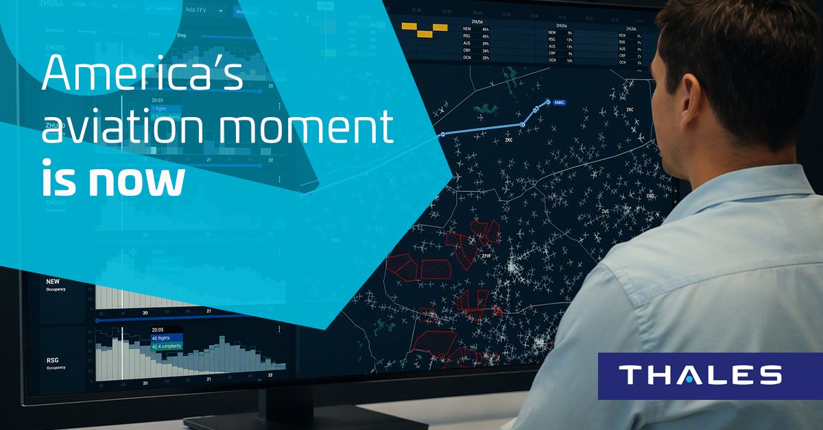 ThalesUSA's tweet photo. Built on an automation platform that equips 160 air traffic control centers around the world, TopSky - America has advanced, intuitive tools that help Air Traffic Controllers safely guide millions of passengers home every day. 𝗧𝗵𝗮𝗹𝗲𝘀 𝗵𝗮𝘀 𝘁𝗵𝗲 𝘁𝗲𝗰𝗵𝗻𝗼𝗹𝗼𝗴𝘆 𝘁𝗼 𝗲𝘅𝗲𝗰𝘂𝘁𝗲 𝗻𝗼𝘄... 𝗮𝗻𝗱 𝗔𝗺𝗲𝗿𝗶𝗰𝗮’𝘀 𝗮𝘃𝗶𝗮𝘁𝗶𝗼𝗻 𝗺𝗼𝗺𝗲𝗻𝘁 𝗶𝘀 𝗻𝗼𝘄. https://t.co/UCYOqHiQig