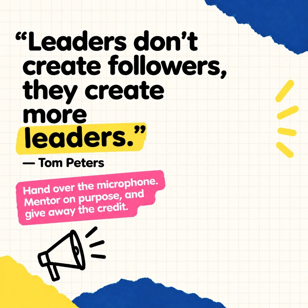 RyanForRecovery's tweet photo. Leaders don't create followers, they create more leaders."- Tom Peters

Hand over the microphone. Mentor on purpose. Give away the credit.

Who helped you step into leadership? Tell us below. https://t.co/PLefEimOjD