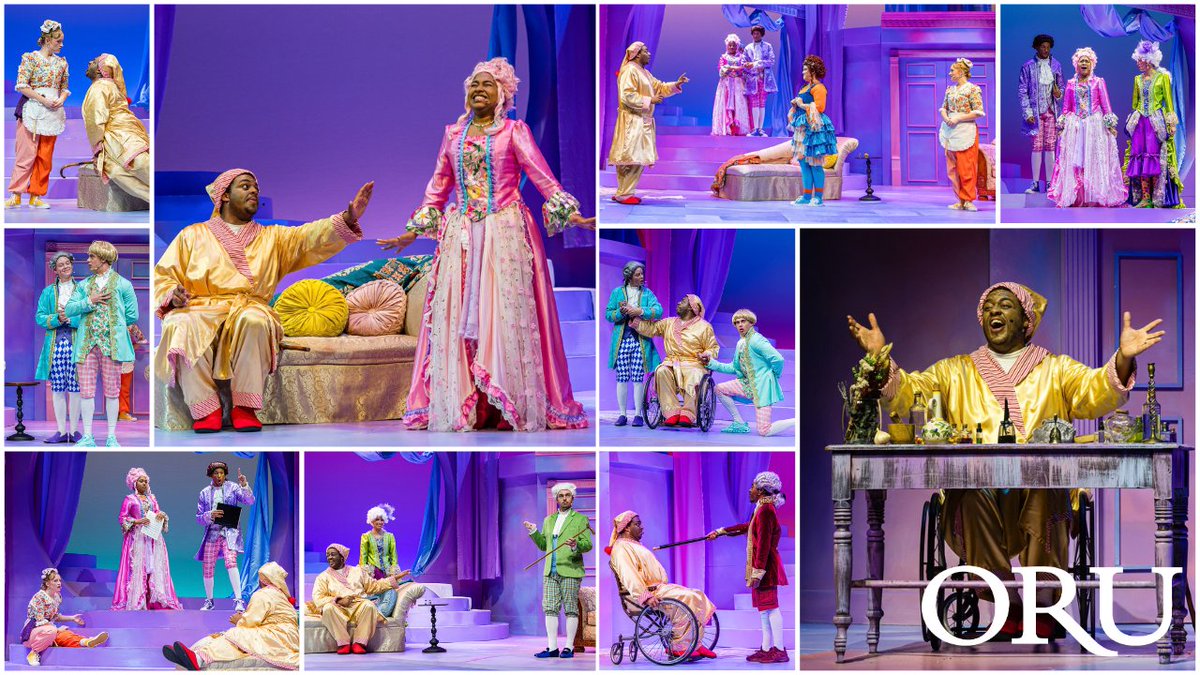 OralRobertsU's tweet photo. ORU Theatre presents “The Imaginary Invalid” | Oct 2 - 4
—Molière’s sharp comedy skewers vanity, medicine, and manipulation in this lively adaptation of the classic farce, where hypochondria meets true love and clever rebellion. At the Peggy V. Helmerich Media Arts Center | Tickets https://t.co/3cXpPB3r3b