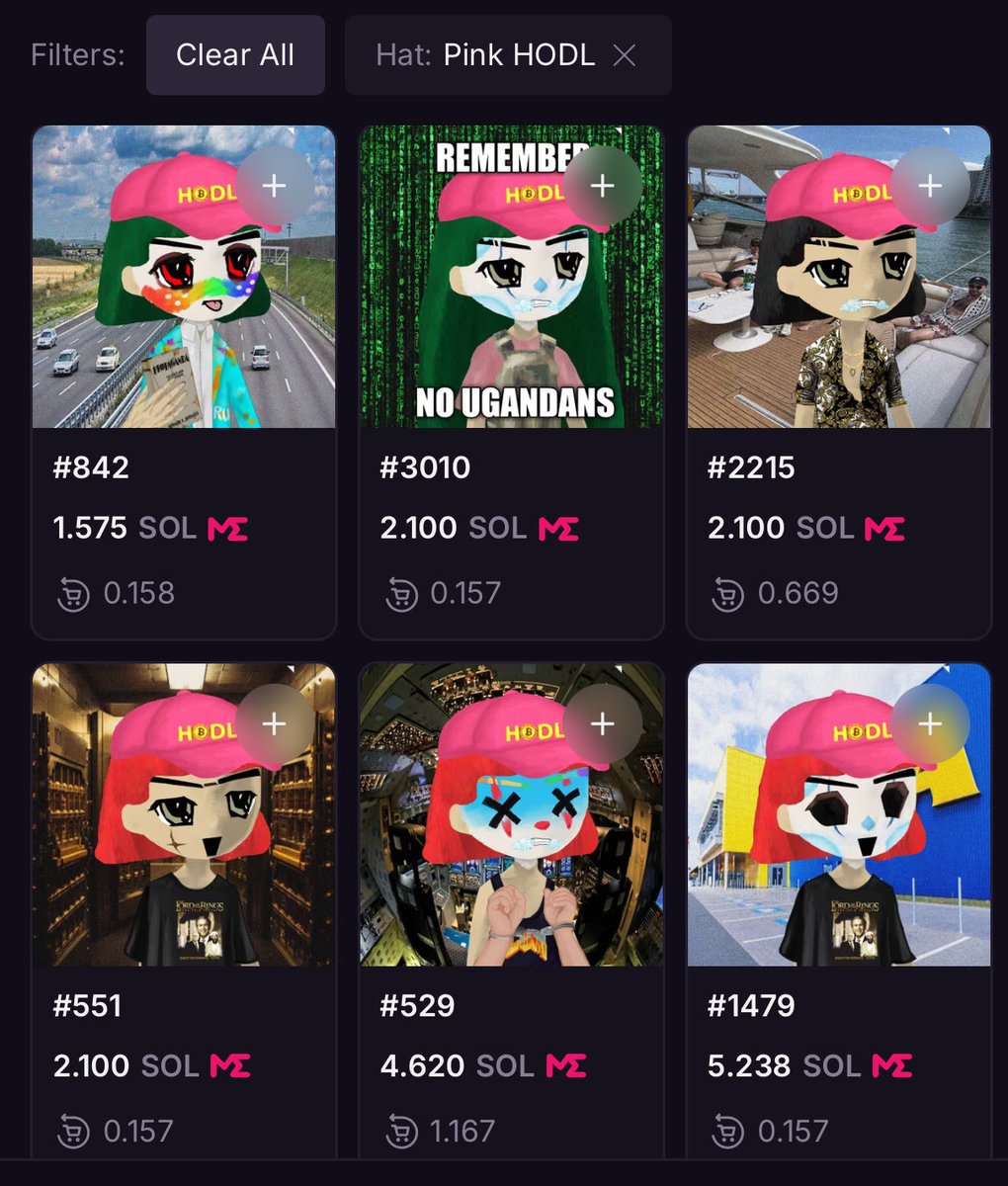 0xapemfer's tweet photo. There is 31 Pink HODL hats 

1 under 2 sol

3 under 4 sol

1 under 5 sol 

2 under 9 sol 

Cousin the time is yesterday you are behind , fomo already set in.  Make your next move the most fuckable you can. 

You have been warned. Retardio 🤡 https://t.co/YBk2uarTfX