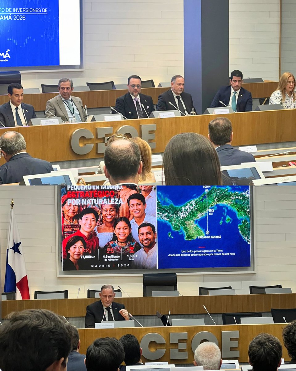 promtur_panama's tweet photo. 🇵🇦🇪🇸 Participamos en el II Foro de Inversiones de Panamá, organizado por la Embajada de Panamá en España con el respaldo de CEOE, CAF y BID: una plataforma para presentar al país ante inversionistas y representantes empresariales del mercado europeo.

#PanamaAnfitrionDelMundo https://t.co/7wHAeiABb4
