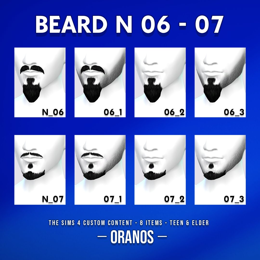 OranosSims's tweet photo. Beard N 06 - 07 is available for everyone! 💕
#TheSims4 #Sims4CC #MaxisMatch #Sims4 #Sims #TheSims https://t.co/zw5BuVpGQl