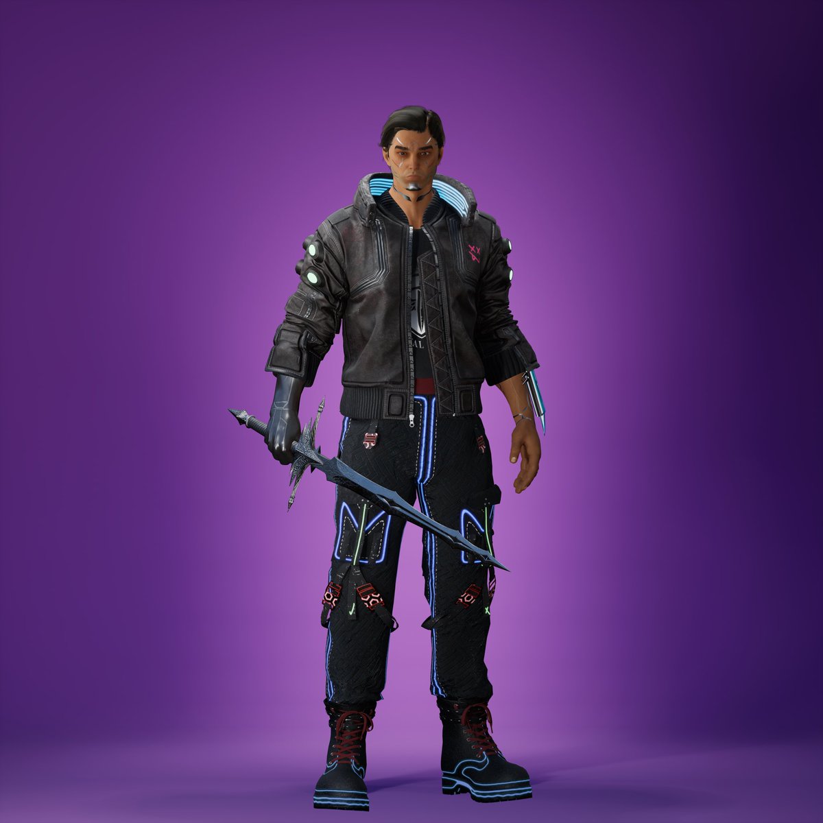 CryptoRabitHole's tweet photo. The much anticipated @EternalBladesW reveal has started!

They’re still appearing, but one of my favourites so far is of course my new CYBERPUNK warrior!!! 

I was really hoping for this combo - I’ll throw in the concept piece I did while we were waiting to mint, how close was I @GemBatu_ ? 😜

Thanks for bringing this awesomeness to Web3!