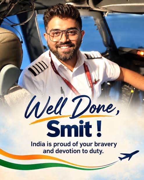 iamsunnydeol's tweet photo. Captain Smit Machchhar, extraordinary courage and presence of mind when it mattered most.

You helped avert a disaster and save lives. Wishing you a speedy recovery. 

Salute. 🇮🇳🙏 https://t.co/kO4w9nZcVE