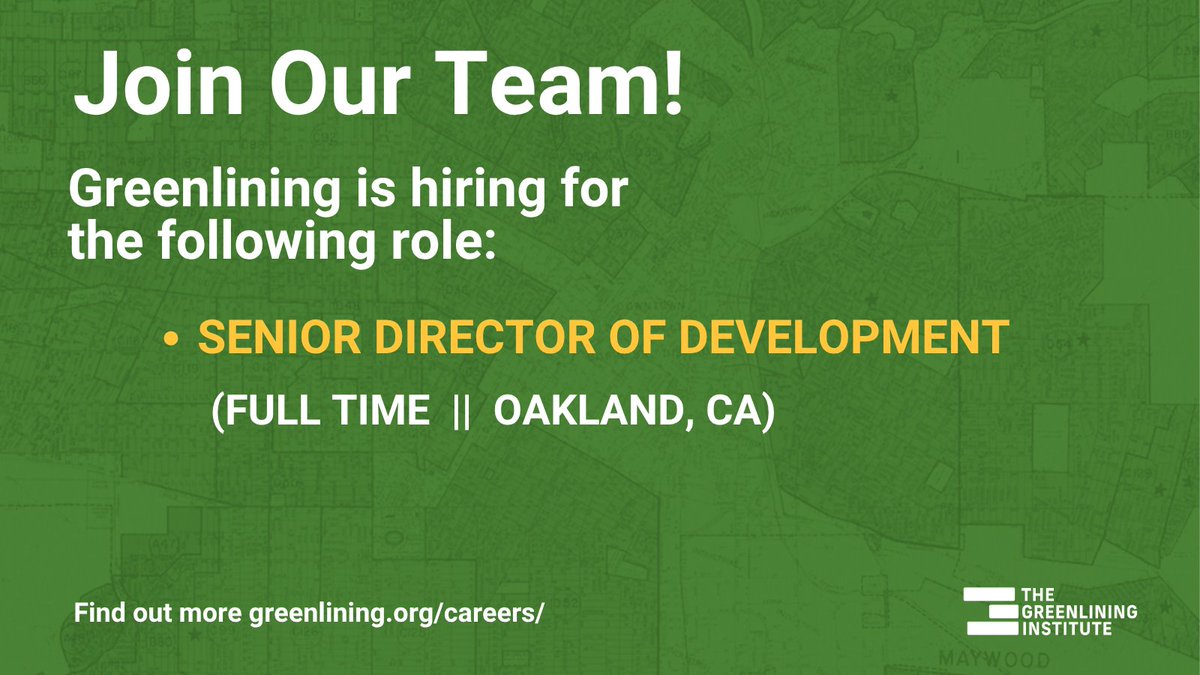 Greenlining's tweet photo. Greenlining is seeking a dynamic, strategic, and impactful Senior Director of Development to lead our fundraising efforts to fully resource our work and advance our mission to ensure communities of color are healthy, wealthy, and ready.

Apply today! https://t.co/V8JZjo3NEi https://t.co/9wLloyTN4E