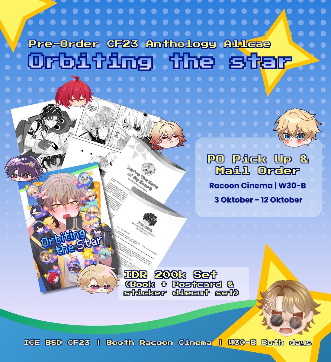 Caelusweloveyou's tweet photo. 💖&amp;🔁are very much appreciated !!
✨Calling allcae enthusiast! Allcae anthology pre-order is now open ✨
📍Raccoon Cinema W-30b
📦Pick up and mail order
🗓️PO duration: 3 Oct - 12 Oct 2026
🔗PO form: https://t.co/8WyT3IEh0t

#Comifuro23 #CF23 #comifuro23catalogue #cf23catalogue https://t.co/LZOJhIUauv