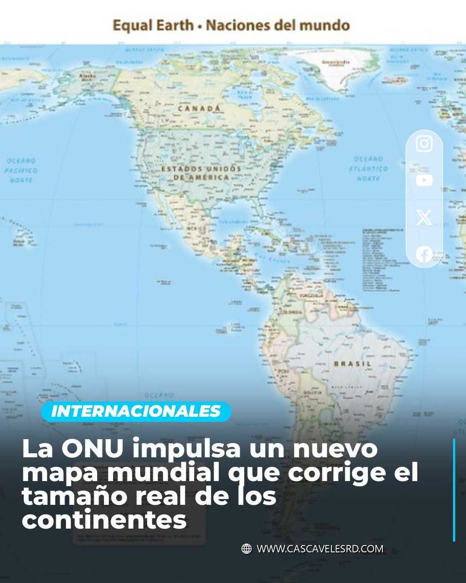 RaniaLiakou's tweet photo. Photo by CASCAVELES RD on September 05, 2026. The UN promotes a new world map that corrects the true size of the continents. https://t.co/zZkzftOJ5v