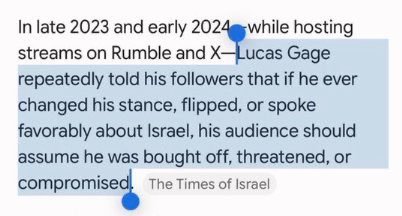 SuppressedMan's tweet photo. You said if you ever flipped on Israel, you were either bought off, threatened, or compromised.

You flipped. Which is it? https://t.co/zPziw9tzCf
