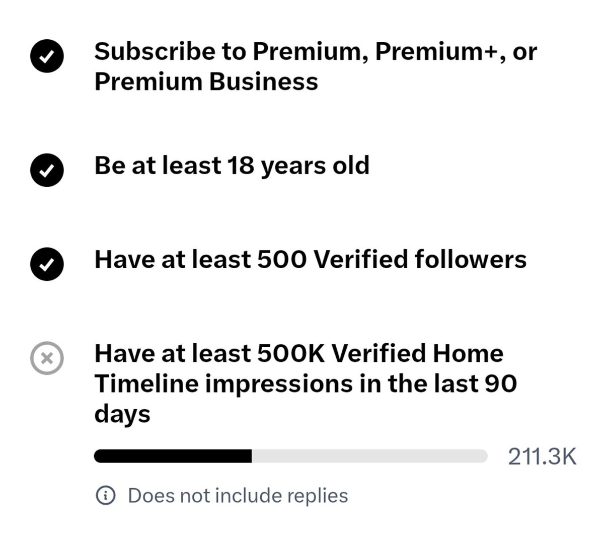 Sarakhan49309's tweet photo. 211.3K / 500K verified impressions 👀
Almost halfway there.

I’m working toward the 500K milestone for Original Content Rewards 🚀

If you’re seeing this, a RT would mean a lot 🤝🙏 https://t.co/2kARzTKsYI