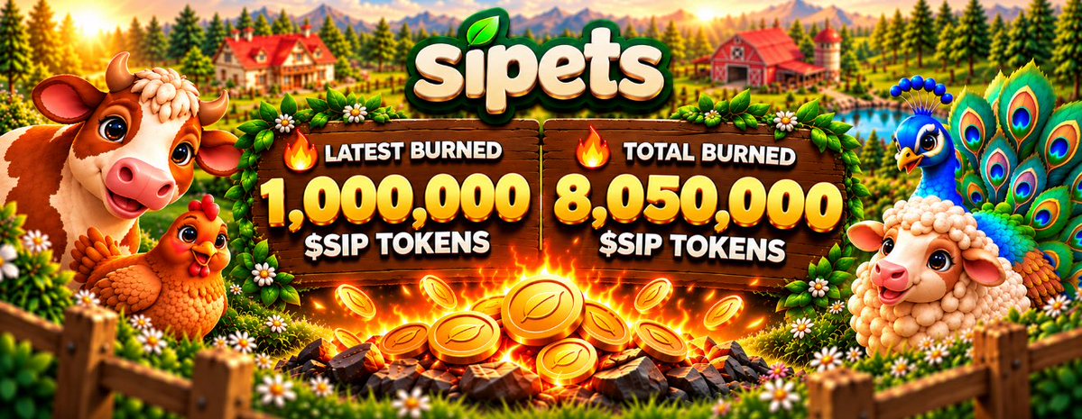 sipets_ai's tweet photo. 🔥 Another 1,000,000 $SIP tokens have been permanently burned, funded entirely by fees generated from pet sales and feeding from: https://t.co/u8SieZ91Ew 

Every interaction strengthens the $SIP ecosystem.

🔥Total burned so far: 8,050,000 $SIP tokens. https://t.co/1NEE9c3GEb