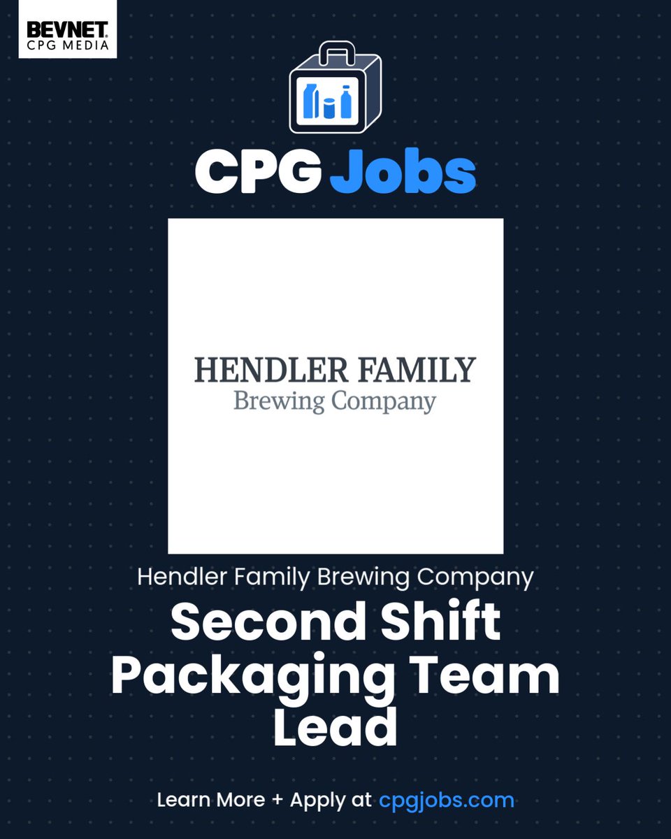 CpgJobs's tweet photo. Hendler Family Brewing Company is hiring a Second Shift Packaging Team Lead in Framingham, MA. View the job: https://t.co/JZhJF8h9XE https://t.co/9T642C1TKN