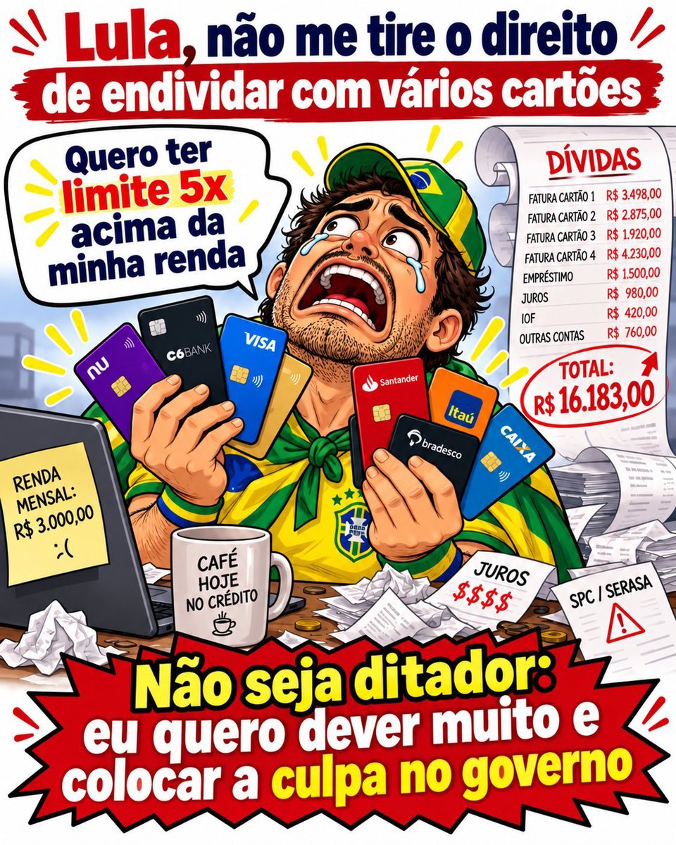 caua_AL's tweet photo. Tira a mão do meu cartão Lula, quero dever vários cartões https://t.co/RhT33YsnQL