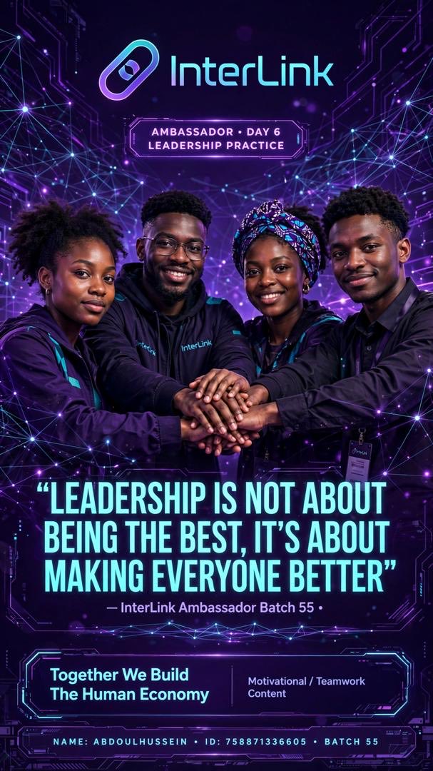 ABDOULHUSStc's tweet photo. As interlink Ambassador, we don’t compete,we collaborate. Together we build Human economy. one Team one version: one ID for all services
#interlink #ITLG #ITL https://t.co/zKZdUMXtMr