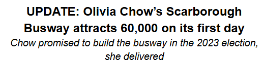 isaaccallan's tweet photo. Chow campaign taking credit for the project's opening, while Bradford says the mayor -- who cut the ribbon on Monday -- is "weaponizing" her incumbency status in office during the campaign. #ToPoli https://t.co/VmMa2L68LD