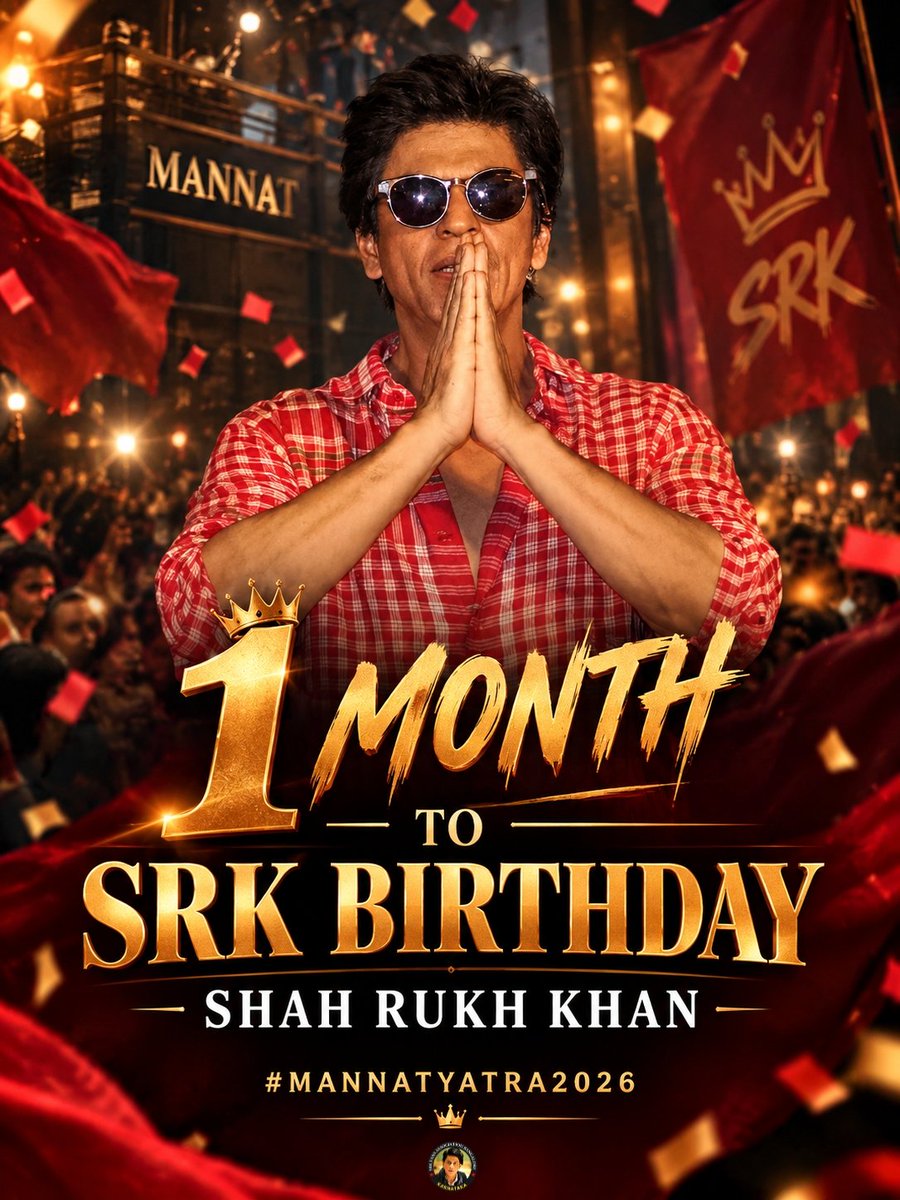Srk_bangalore's tweet photo. 🔥 BAS 1 MAHINA AUR! 🔥

Khan Sahab ke birthday ka countdown officially ON! 👑❤️

Ab har din sirf ek hi naam… SHAH RUKH KHAN! 🎂✨

@iamsrk

#SRKDay #ShahRukhKhan #MannatYatra2k26 #KingKhan https://t.co/ogYMdnao32