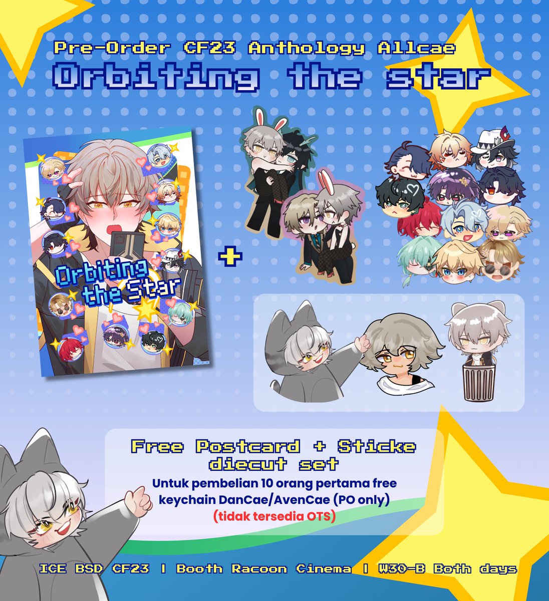 Caelusweloveyou's tweet photo. 💖&amp;🔁are very much appreciated !!
✨Calling allcae enthusiast! Allcae anthology pre-order is now open ✨
📍Raccoon Cinema W-30b
📦Pick up and mail order
🗓️PO duration: 3 Oct - 12 Oct 2026
🔗PO form: https://t.co/8WyT3IEh0t

#Comifuro23 #CF23 #comifuro23catalogue #cf23catalogue https://t.co/LZOJhIUauv