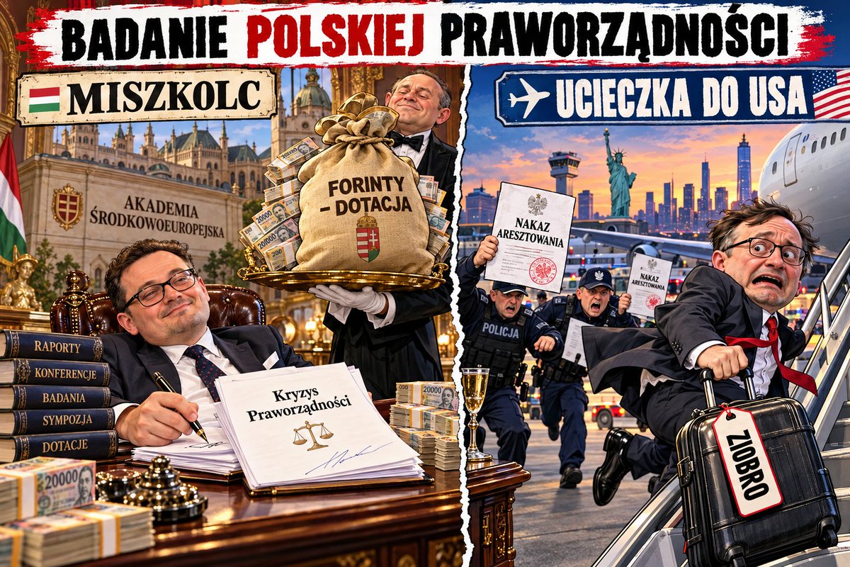 csorike1520's tweet photo. 🇵🇱 Ręce i cycki opadają. To nie jest żart, to się dzieje naprawdę. 🤦 

​Mecenas Bartosz Lewandowski rozwala się wygodnie w skórzanym fotelu w Miszkolcu, odpala laptopa i co miesiąc kasuje około miliona forintów (jakieś 11 tysięcy złotych) prosto z kieszeni węgierskiego podatnika w Akademii Środkowoeuropejskiej u Judit Vargi. I nad czym nasz wybitny prawnik tak ciężko debatuje? Nad „odpowiedzialnością konstytucyjnych organów państwa w kontekście kryzysu praworządności”.

​Dokładnie w tym samym momencie, gdy jego główny klient, Zbigniew Ziobro, ucieka przed polską prokuraturą i nakazem aresztowania do Stanów Zjednoczonych!

​Ale Lewandowski to tam żaden wyjątek, tylko wierzchołek góry lodowej. W Miszkolcu za węgierski hajs spokojnie dałoby się złożyć całą jedenastkę piłkarską z rezerwowymi - wyłącznie z ludzi powiązanych z PiS-em i Suwerenną Polską.
Siedzi tam choćby Łukasz Piebiak, architekt afery hejterskiej przeciwko sędziom (który zresztą u Orbána robił nawet za mówcę na obchodach święta 15 marca). Jest sędzia Aleksander Stępkowski z Sądu Najwyższego - 6 baniek forintów za pół roku „badań podstawowych” i prelekcji.

​Po prostu piękna symbioza: ludzie, którzy latami rozmontowywali polskie sądownictwo, a dziś uciekają przed zarzutami za ocean, biorą węgierskie państwowe stypendia, żeby na prowincji teoretyzować o praworządności.

​Bartosz, pytanie z czystej ciekawości: bilet lotniczy za ocean dla Zbyszka rozliczyłeś w kosztach miszkolckiego projektu, czy to poszło jako „wydatki na badania terenowe”?

​Cyrk na kółkach to za mało powiedziane. Oto ich mityczny „sojusz suwerenistów” w praktyce.

​#Ziobro #Lewandowski #Miszkolc #Węgry #Piebiak #KEA
