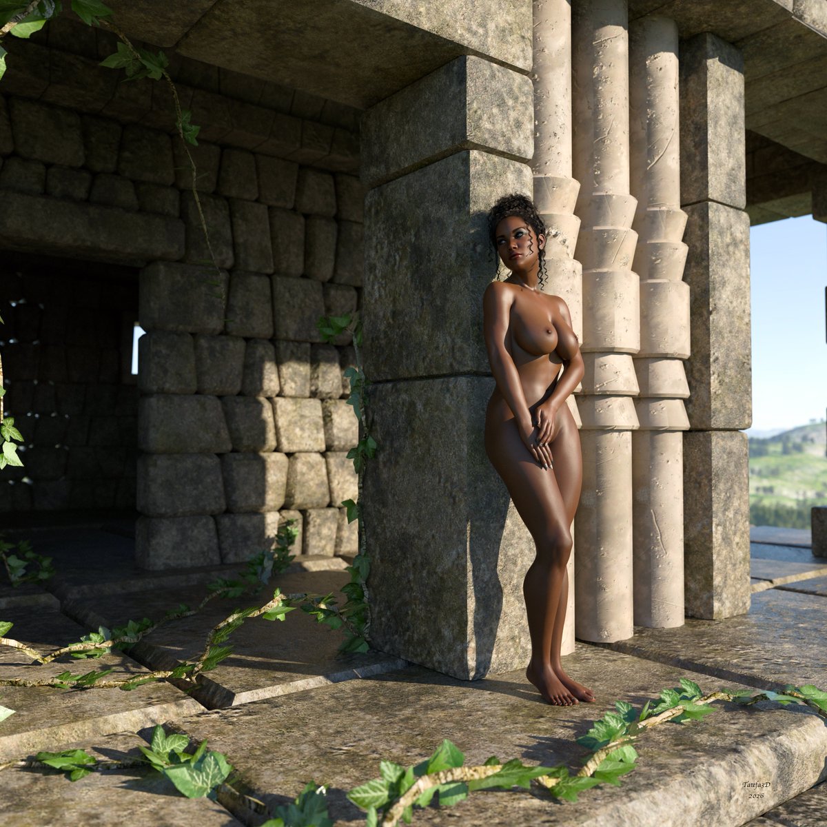 Tatefa3D's tweet photo. Misty - In the Ruins
#daz #dazstudio #3D #3Dart #daz3d #iray #model #nudemodel #nude #nudity #topless #glamour #nature #natural #artisticnudes #exoticart #eroticart #fantasyart #nudist #nudism #naked #NoAI https://t.co/XvQqOIB0HJ