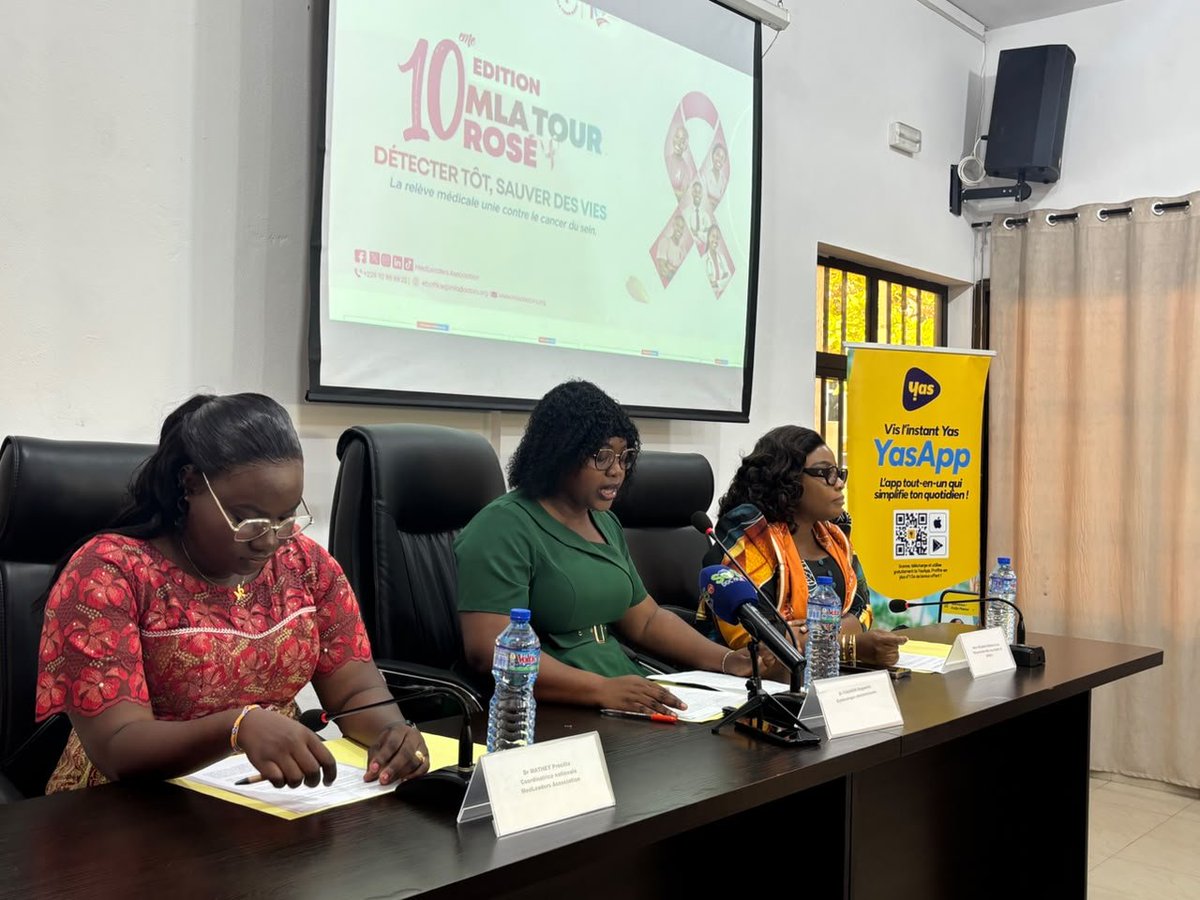 Soukoura228's tweet photo. ���🇬 Au Togo, le « MLA Tour Rose » célèbre sa 10ᵉ édition avec un message fort : détecter tôt pour sauver des vies.
Dépistage, sensibilisation, congrès scientifique et marathon rose rythmeront tout le mois d’octobre. 

#MLATourRose #OctobreRose #CancerDuSein #Togo #Tgtwittos https://t.co/WD1UWSuM3n
