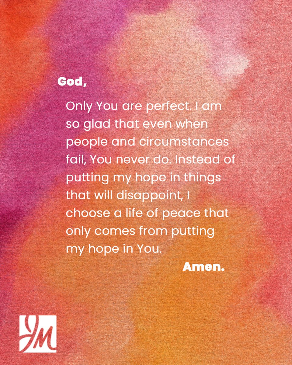 JoyceMeyer's tweet photo. Unrealistic expectations can quickly steal our peace and joy. We usually desire a perfect day, with perfect people, being perfectly happy in our perfect little world, but we all know that isn’t reality. In reality, only God is perfect and the rest of us are under construction.

The devil knows what steals our peace, and he sets us up to get upset when our unrealistic expectations fall apart.

After years of letting the devil steal my peace, I finally got it: Life is not perfect, and things are going to happen that we did not plan for and would rather not go through. My new attitude has become, Oh well, that’s life! I have discovered that if I don’t let those things impress me, then they can’t depress me.

Everyone has to deal with inconveniences, but we can deal with them and avoid a bad attitude. Remember today that only God is perfect and learn to trust in Him. He can always lead you past disappointing circumstances, strengthening you and helping you hold on to your peace.