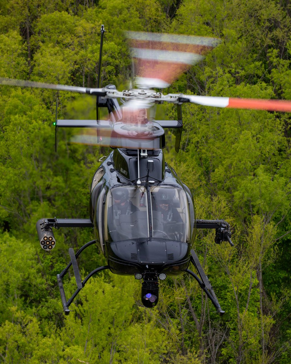 BellFlight's tweet photo. Equipped with state-of-the-art avionics and advanced weapons systems, the Bell 407M stands ready to meet a broad range of missions on the battlefield, even in the harshest of operational environments. 

Learn more about the Bell 407M and get an up close look in booth #2425 Hall B at @ausaorg, October 12-14. #Bell407M #AUSA2026