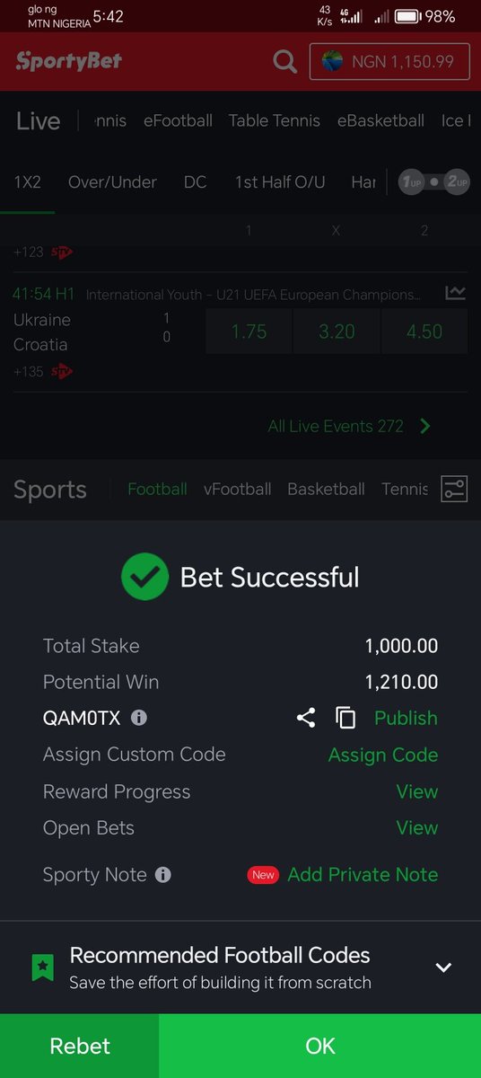 ridwan_elegbede's tweet photo. Follow me on my journey 

1.2 odds rollover for 60 days 

🍀 https://t.co/svDengepnt