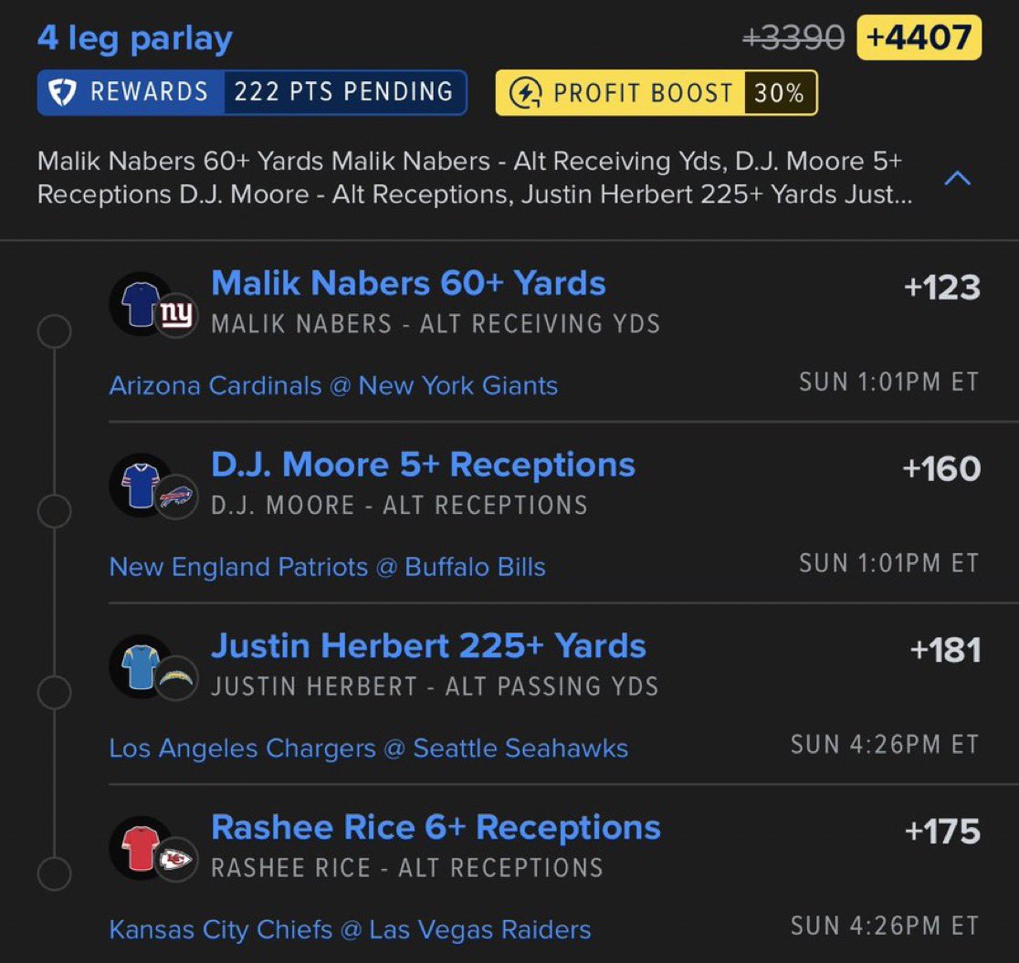 triciatips_'s tweet photo. NFL Sunday Parlay ✨✨ @Playbook https://t.co/77ZahkEw4F