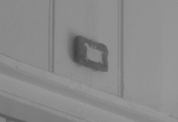 philipreeve1's tweet photo. So when I was dressing the set in that first picture I remembered to cover the modern light switch with a fake Bakelite one, but forgot to take down the original Roly Poly Flying Pony painting from above the kitchen door… https://t.co/oJkLVxX6yL