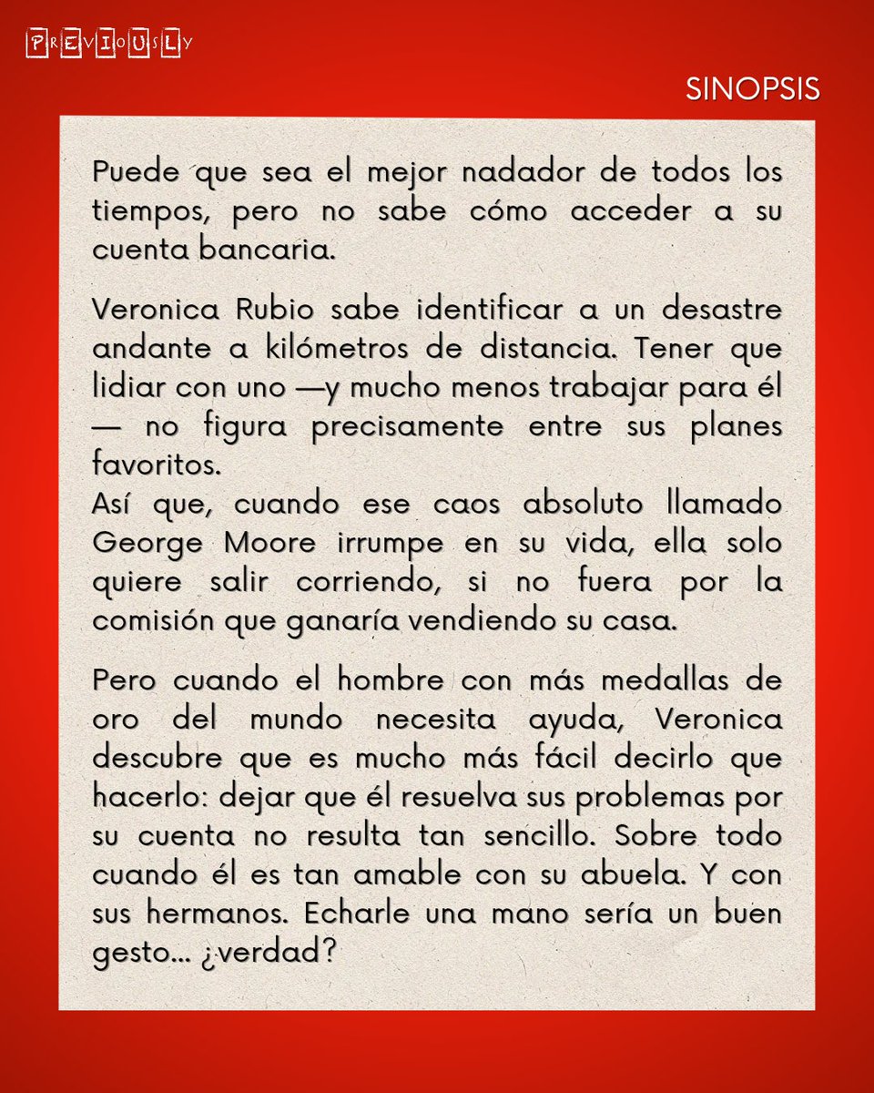 PreviouslyBook's tweet photo. #OneMoreTime

🔴NOVEDAD🔴

La reina del slowburn y amantes de los romances deportivos vuelve esta vez con un nadador profesional.

El 15 de OCTUBRE llegará a las librerías, en inglés, lo nuevo de Mariana Zapata. https://t.co/yOB8r11nTe