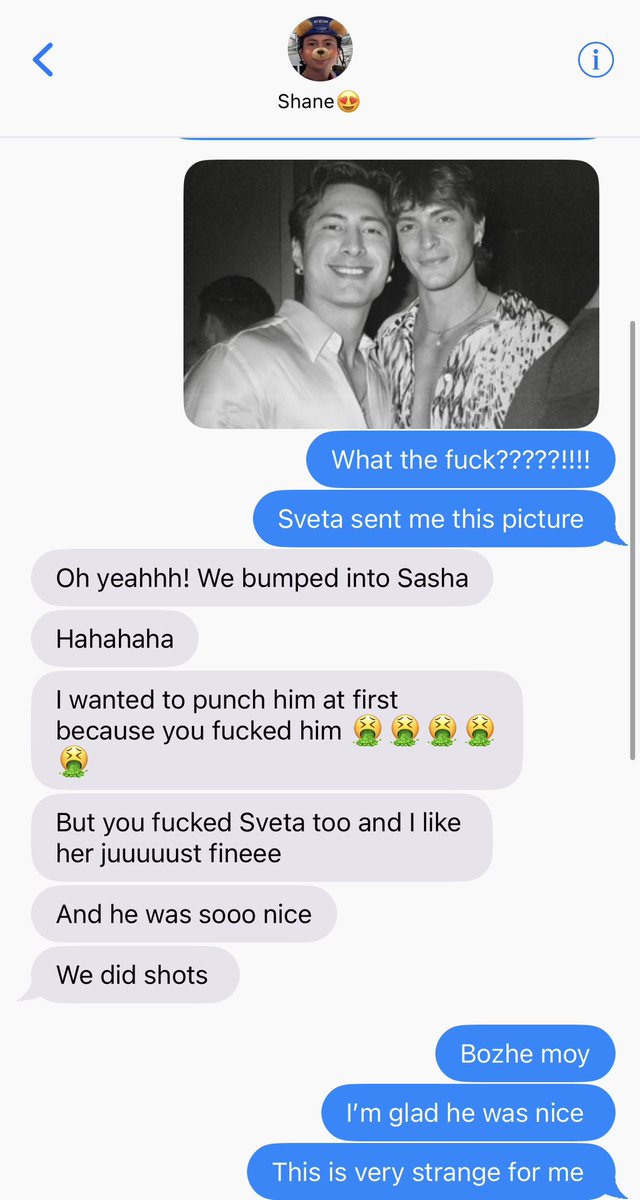xtianpuppetshow's tweet photo. One tweet #hollanov smau. Shane and Sveta are at bottomless brunch. Somehow Shane collects Ilya’s exes as friends like infinity stones. https://t.co/HyogaPI7Vx