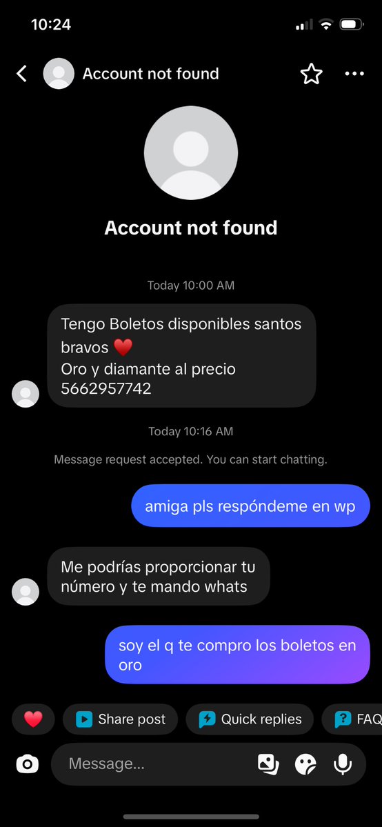 jussttdan's tweet photo. ANDREA MALDONADO RUIZ
“vende” boletos para numerosos conciertos y es pura estafa, a mi me estafó con boletos para Santos Bravos
+52 56 6295 7742 https://t.co/SUOjv0EdXX