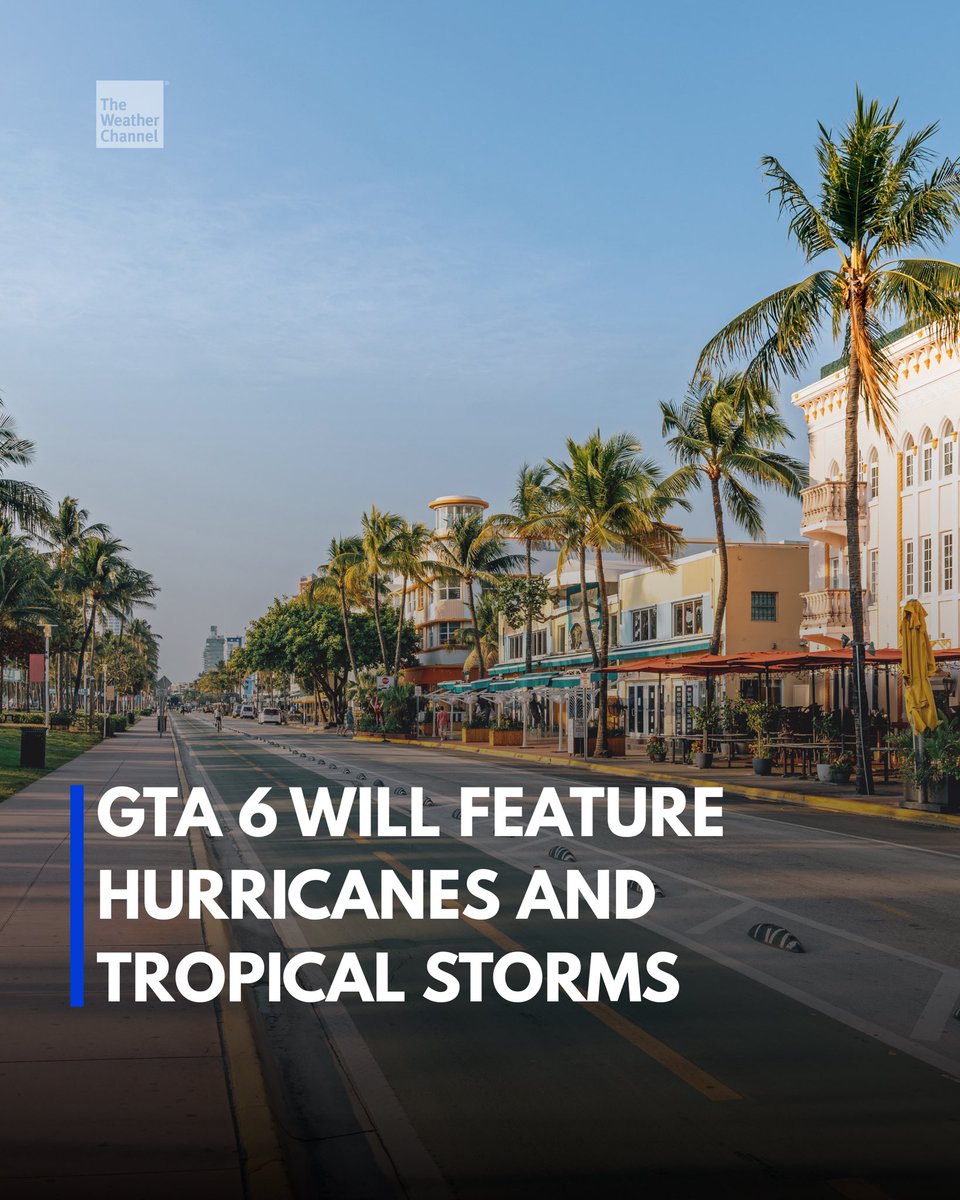 weatherchannel's tweet photo. Grand Theft Auto VI is bringing meteorological realism to gaming with dynamic severe weather across the fictional state of Leonida. Players will have to navigate extreme hazards like hurricanes and tropical storms that directly impact the game's environment and mechanics. This next-generation weather tech promises to closely mirror the real-life volatile climate of its Florida-inspired setting.